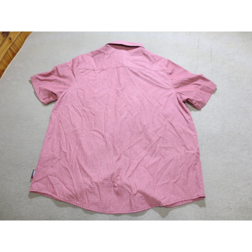 Gerry Mens Shirt Large Red Outdoors Button Up Collared Pockets - Picture 2 of 8